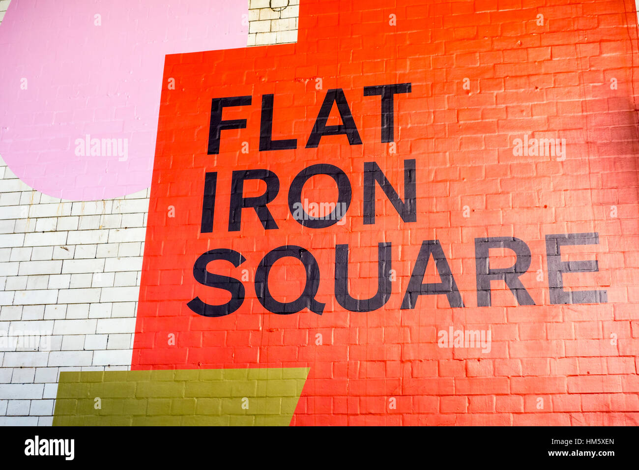 Flat Iron Square sign on a wall, London, UK Stock Photo Alamy