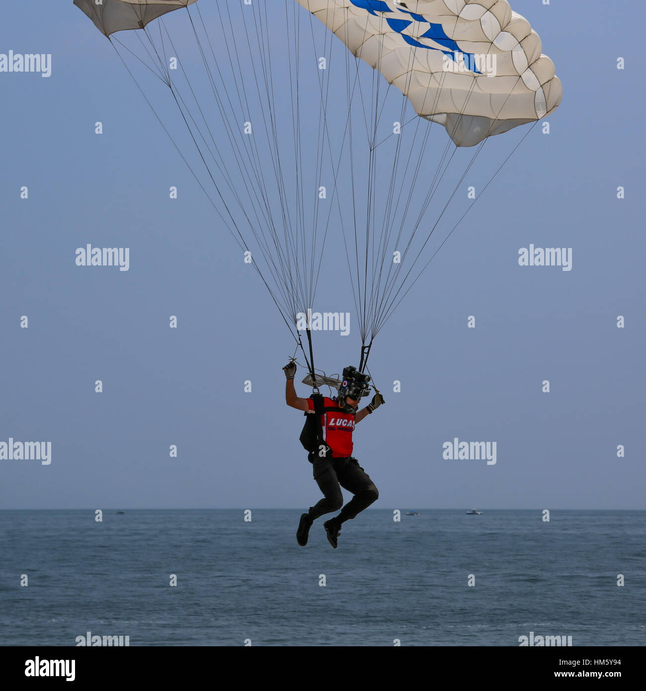Lucas Oil Jump Team Skydiver Stock Photo
