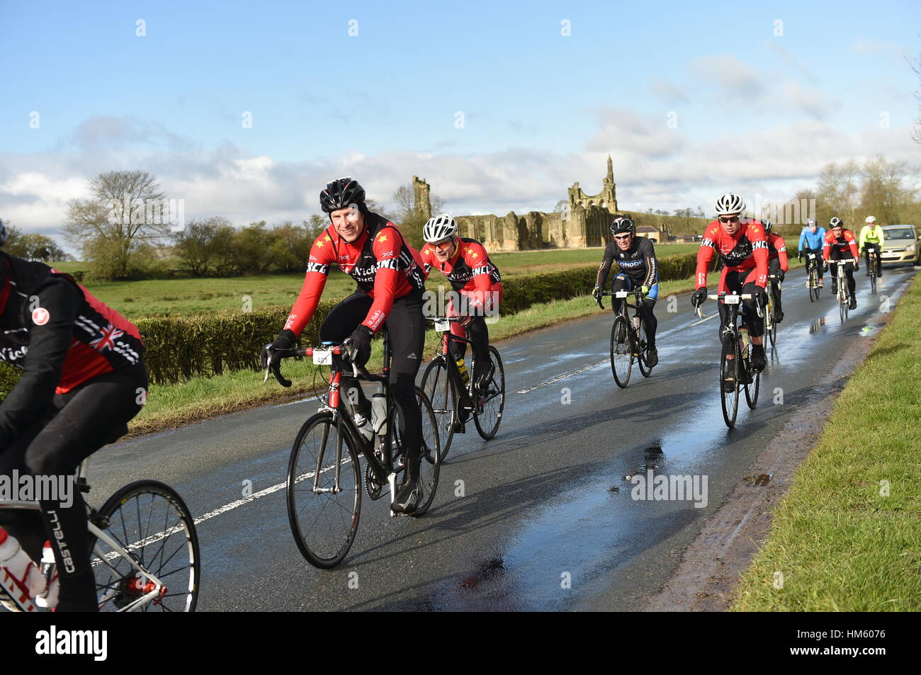 Cycling Sportive North Yorkshire UK Stock Photo