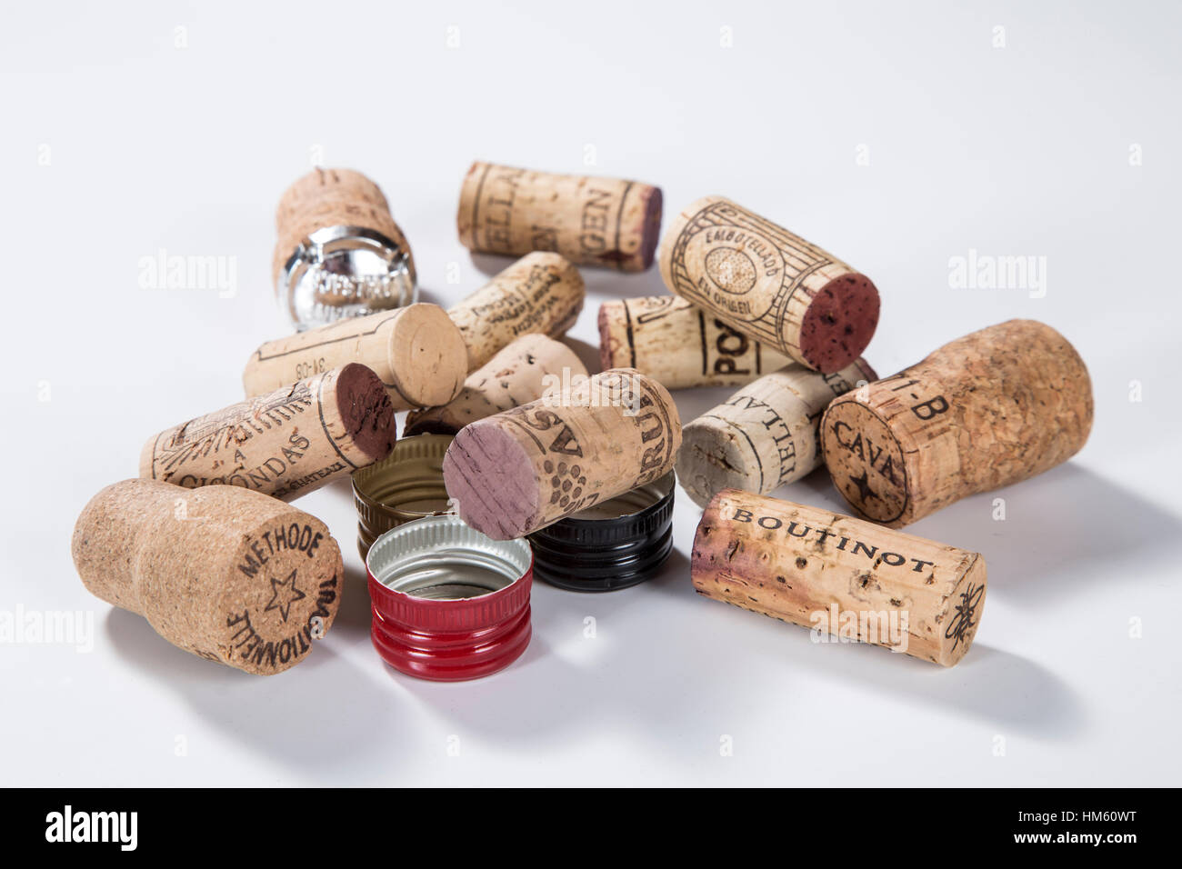 Groups of Wine bottle Corks Stock Photo