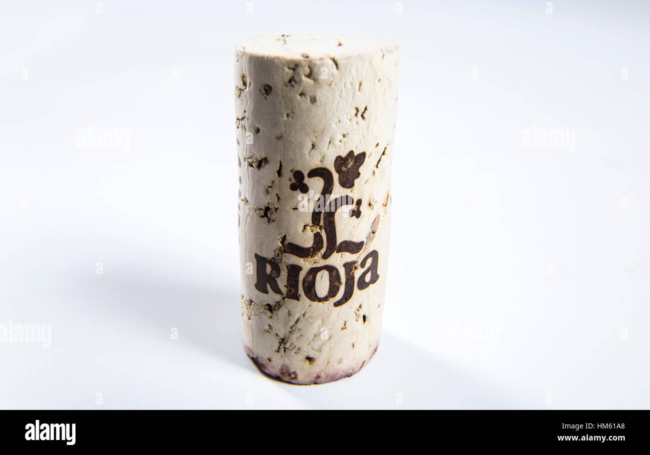 Rioja Wine Cork - side view Stock Photo