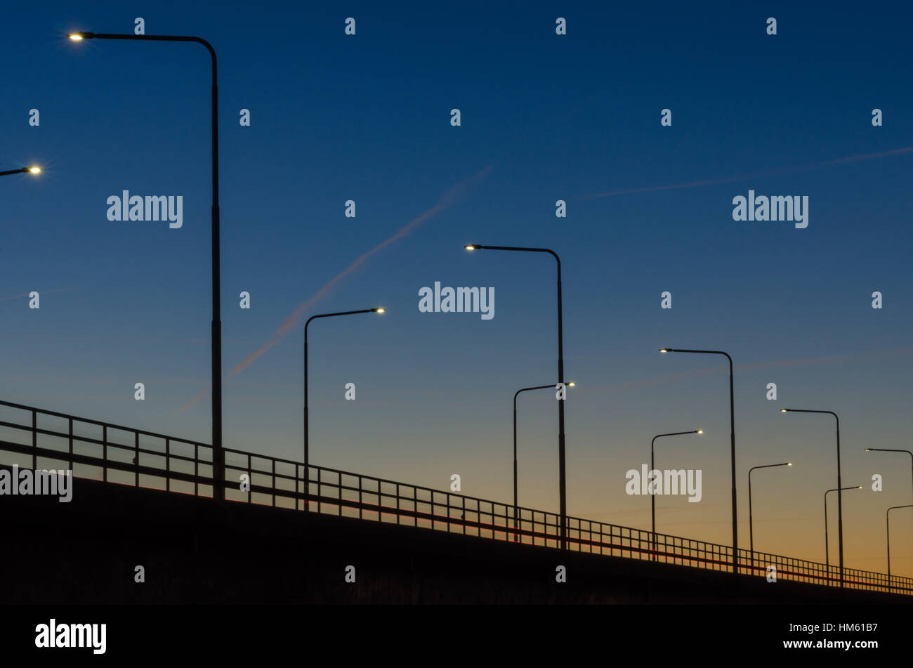Oland Bridge detail. The bridge is connecting the island Oland in the Baltic Sea with mainland Sweden Stock Photo