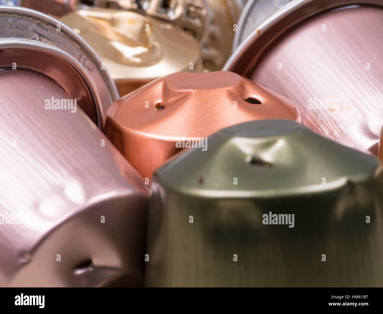 A collection of different colour used one use coffee pods for a