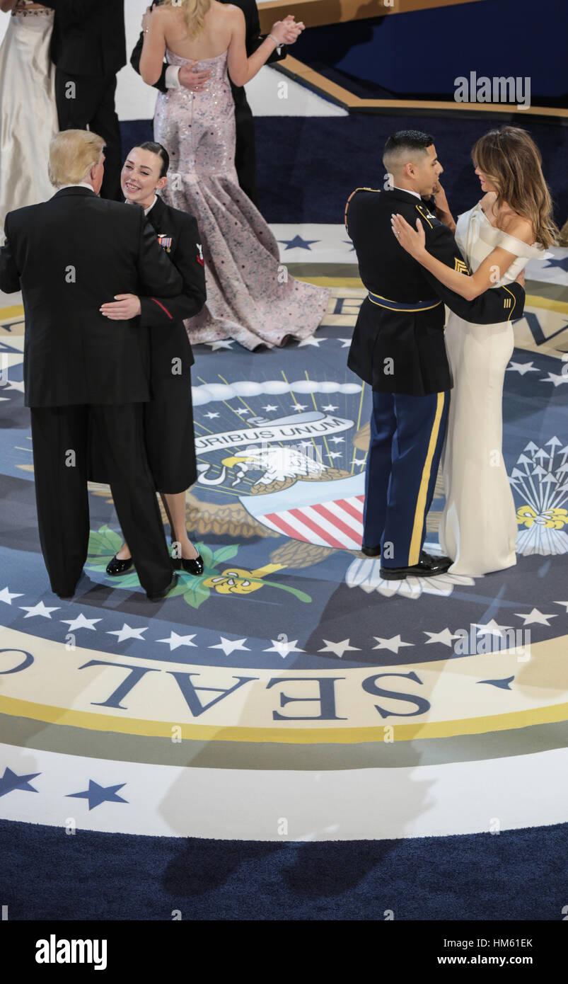 Their Dance Official Historic Photo TRUMP w/ First Lady at Armed Service Ball