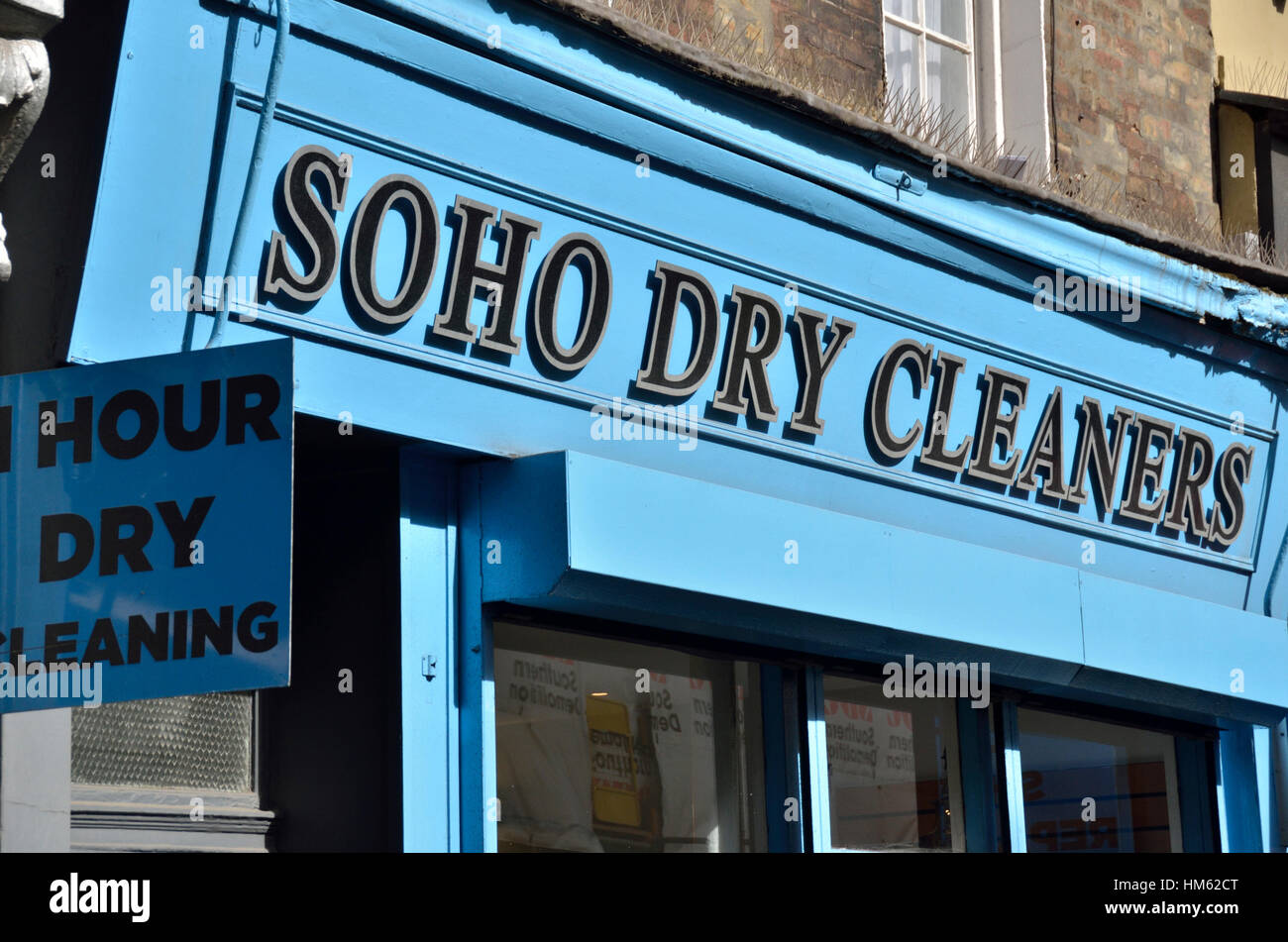 Soho Dry Cleaners, London, UK Stock Photo Alamy