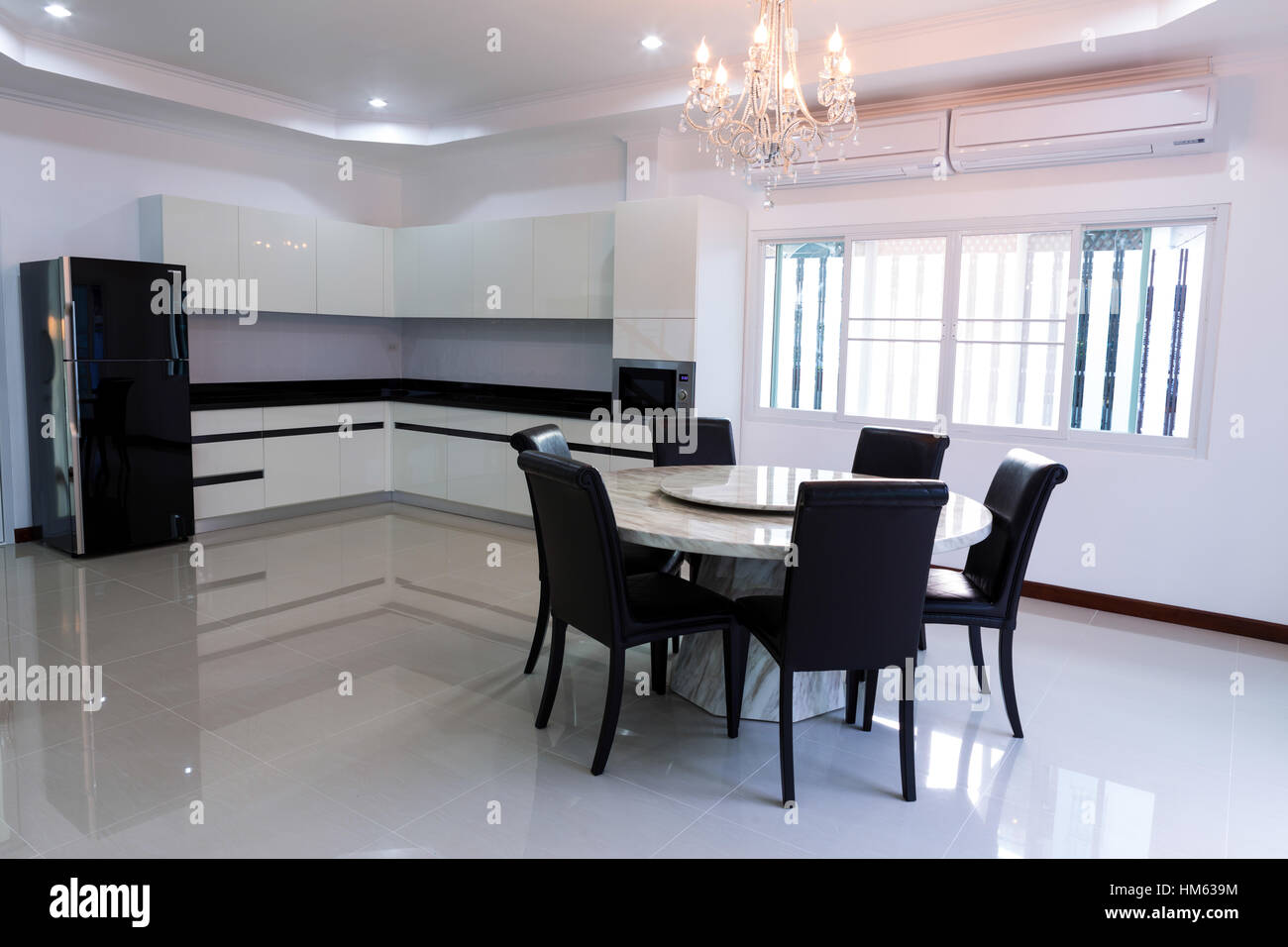 Interior house, Empty modern kitchen Stock Photo - Alamy