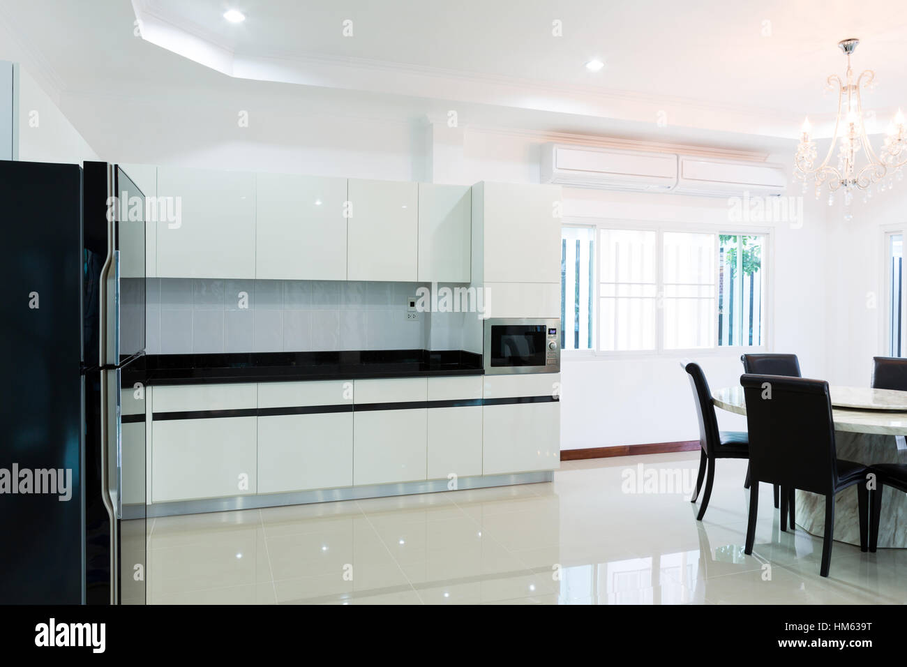 Interior house, Empty modern kitchen Stock Photo - Alamy