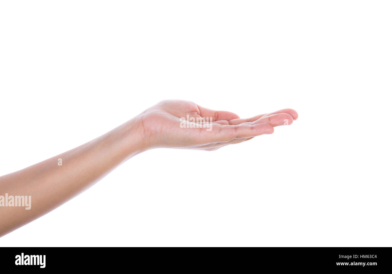 Beautiful woman hand holding isolated on white background Stock Photo ...