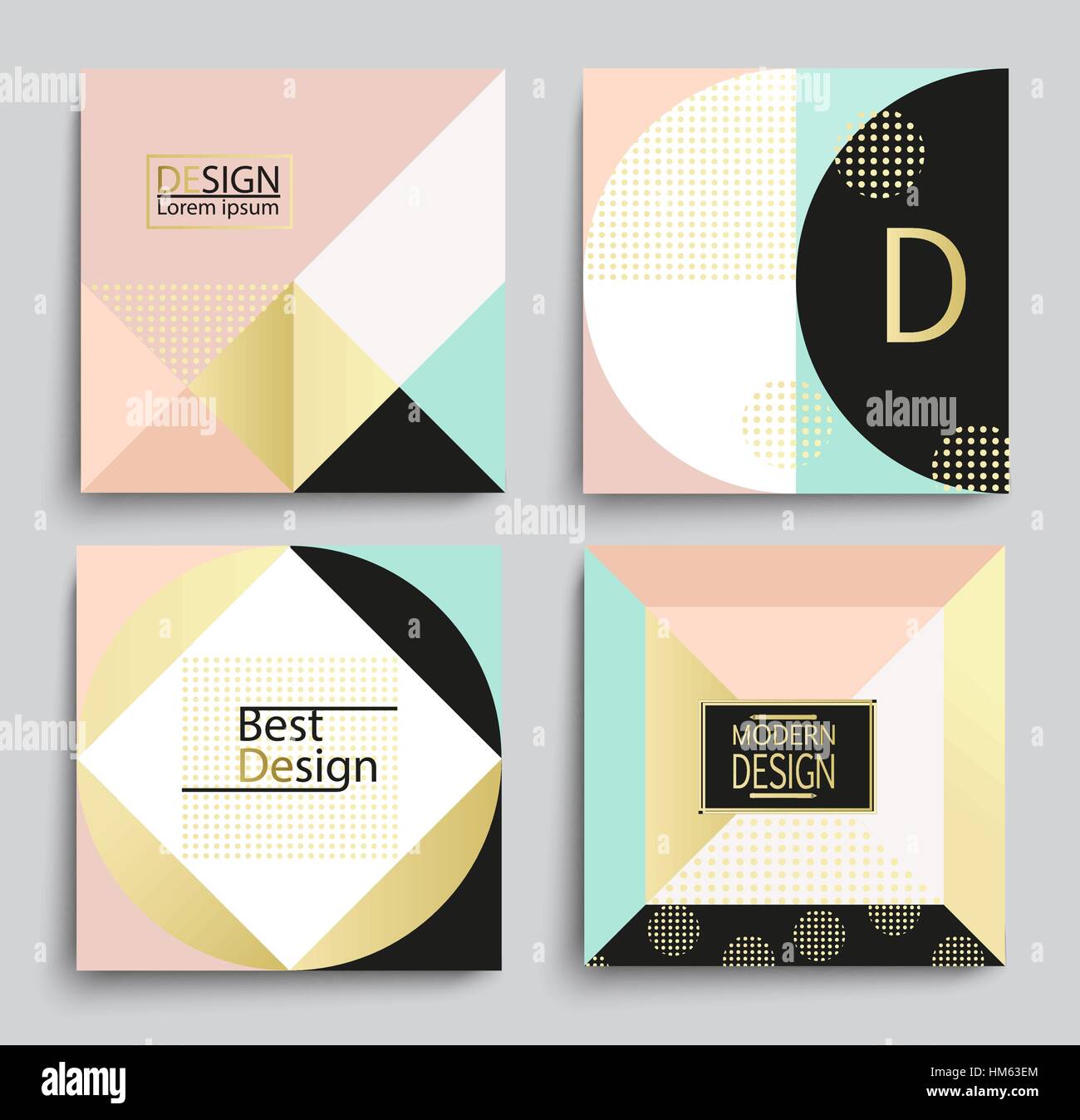 Set of elegant geometric banner template design, vector illustration. Applicable for Covers, Voucher, Posters, Flyers and Banner Designs. Stock Vector