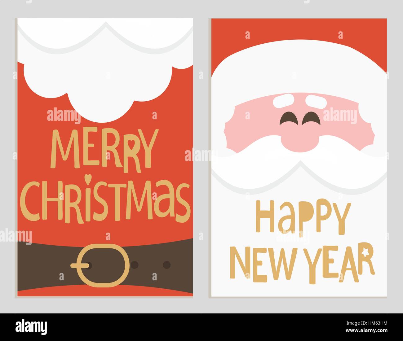 Santa's message banners. Merry Christmas and happy new year lettering. Vector illustration. Stock Vector