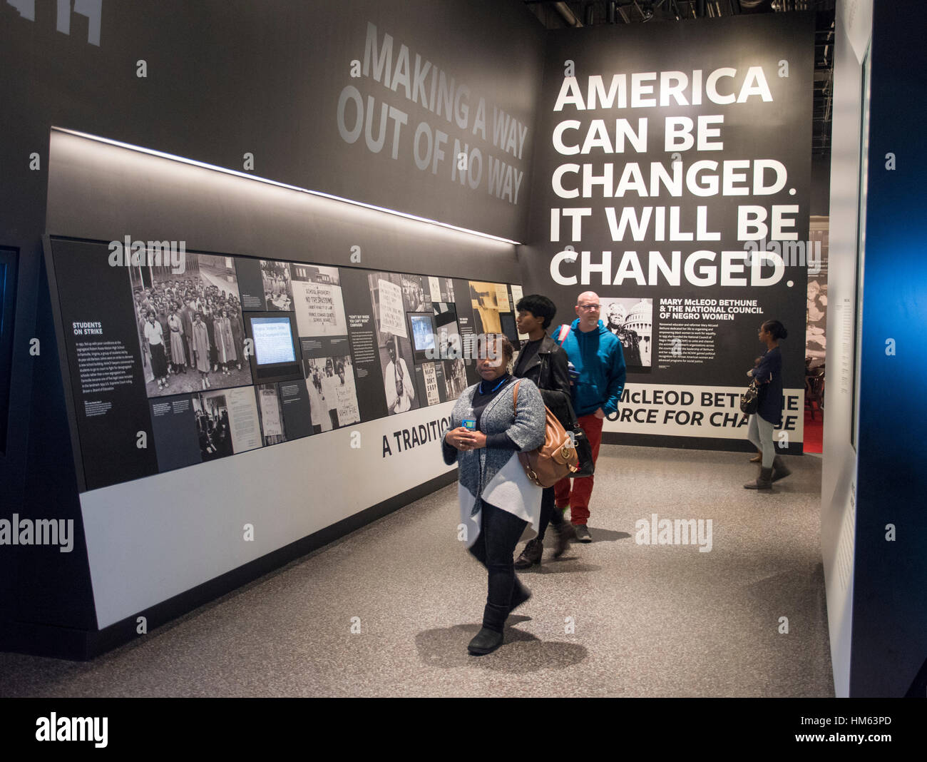 The struggle for social justice and economic equality is told through personal stories and artifacts in the Smithsonian's National Museum of African A Stock Photo