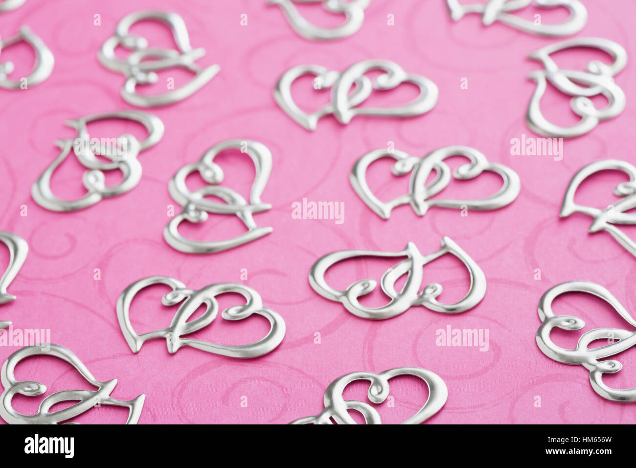 Silver with Pink Channel Frame 3x3 Heart Mat