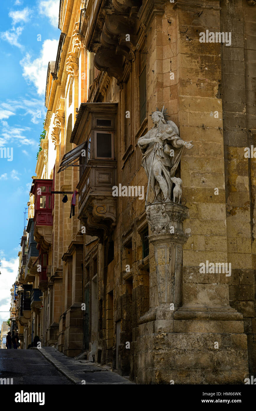Christ Statue Sculpture Street Corner Valletta Malta Mediterranean