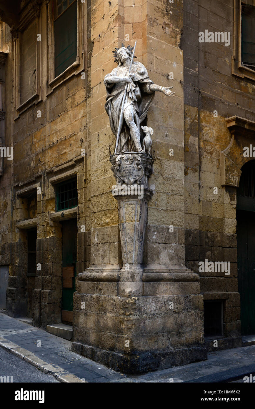 Christ Statue Sculpture Street Corner Valletta Malta Mediterranean