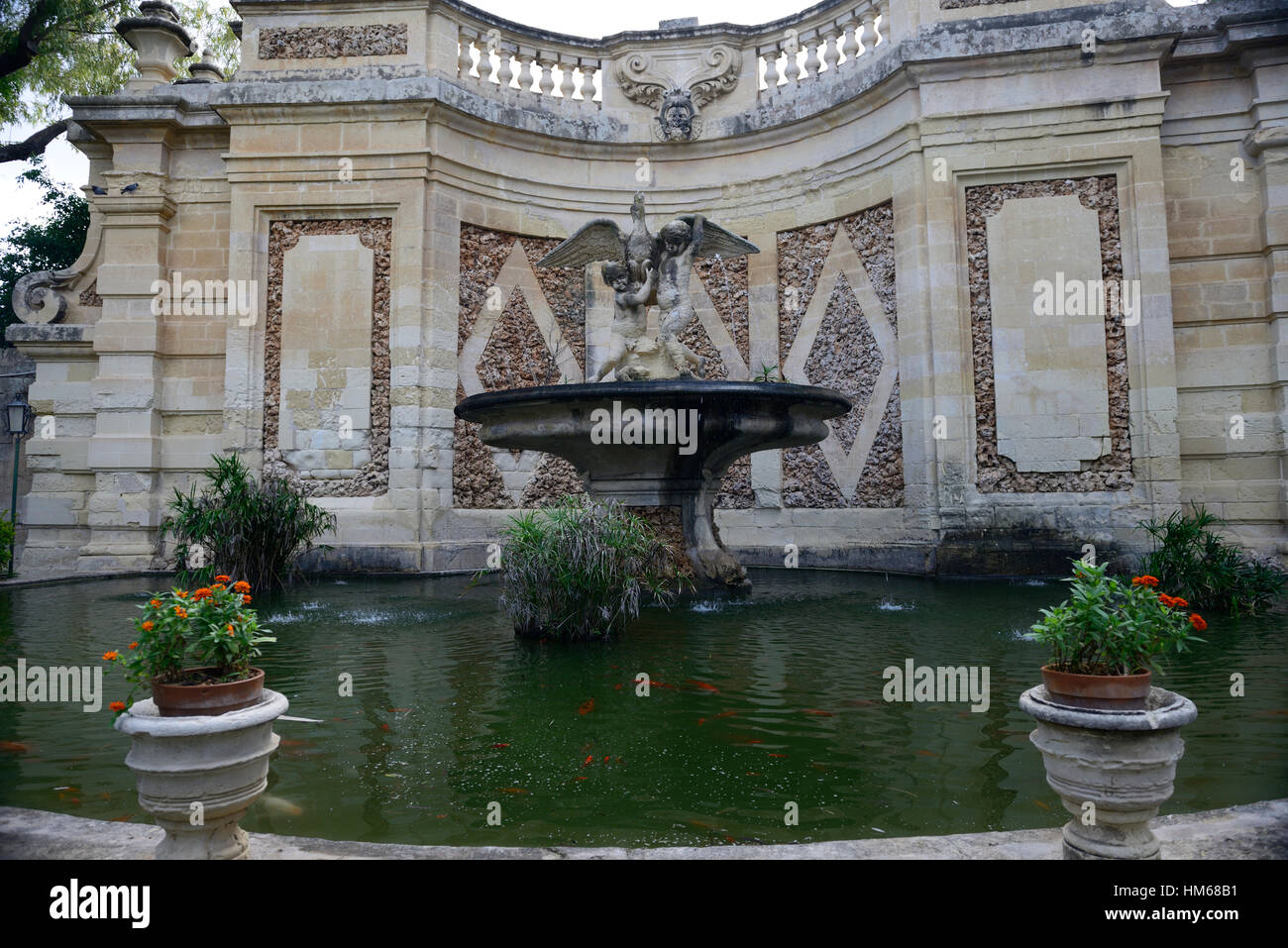 intricate ornate water fountain pond San Anton Gardens Presidential