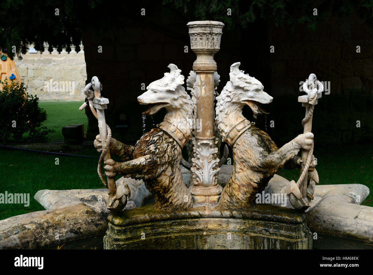 Intricate ornate water fountain pond San Anton Gardens Presidential