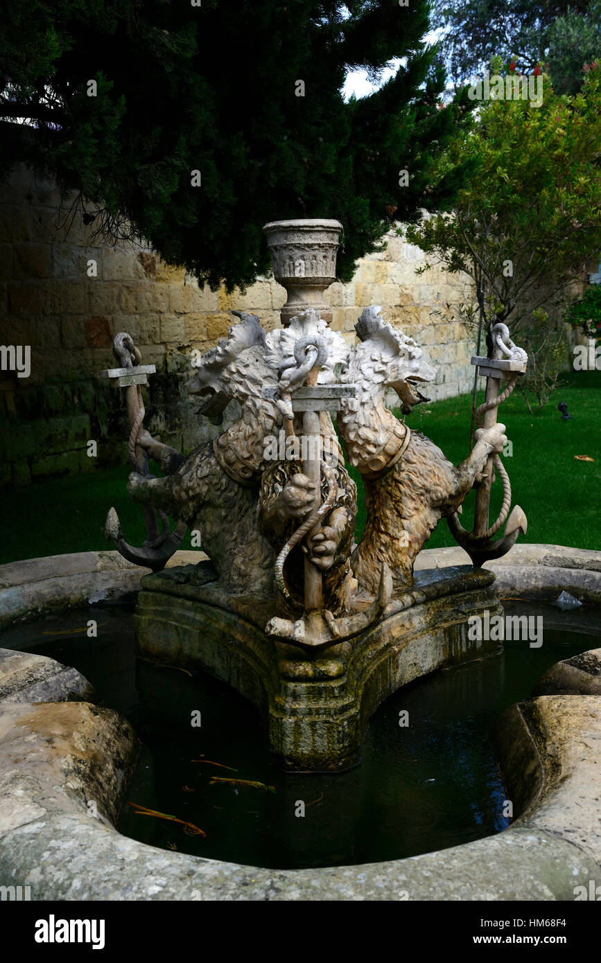 Intricate ornate water fountain pond San Anton Gardens Presidential
