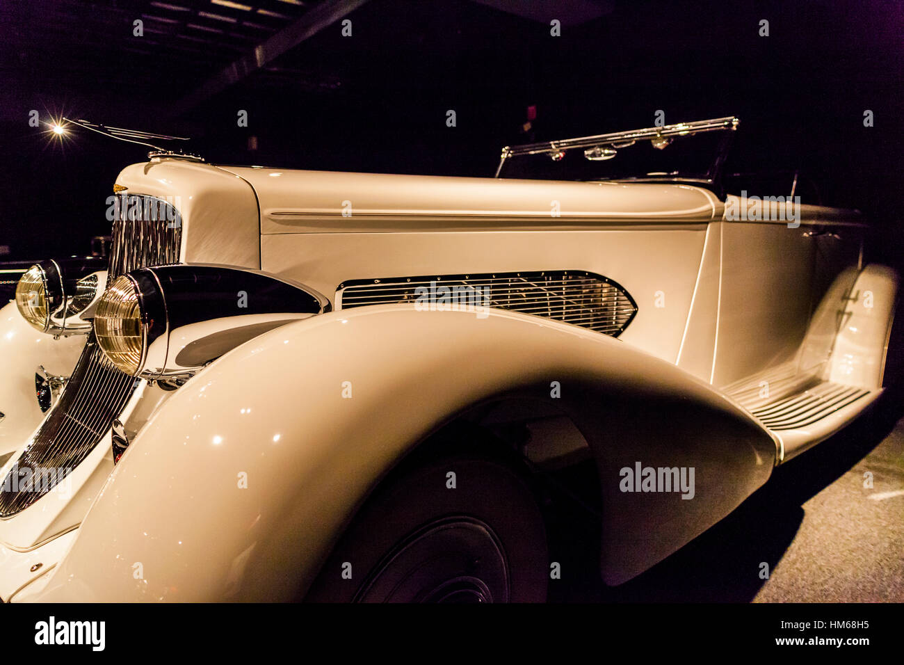 A 1936 Dusenberg SJ at the Blackhawk Automobile Museum in Danville California Stock Photo