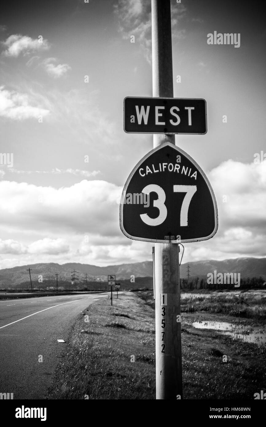 Hwy 37 Roadsign 2 Stock Photo Alamy