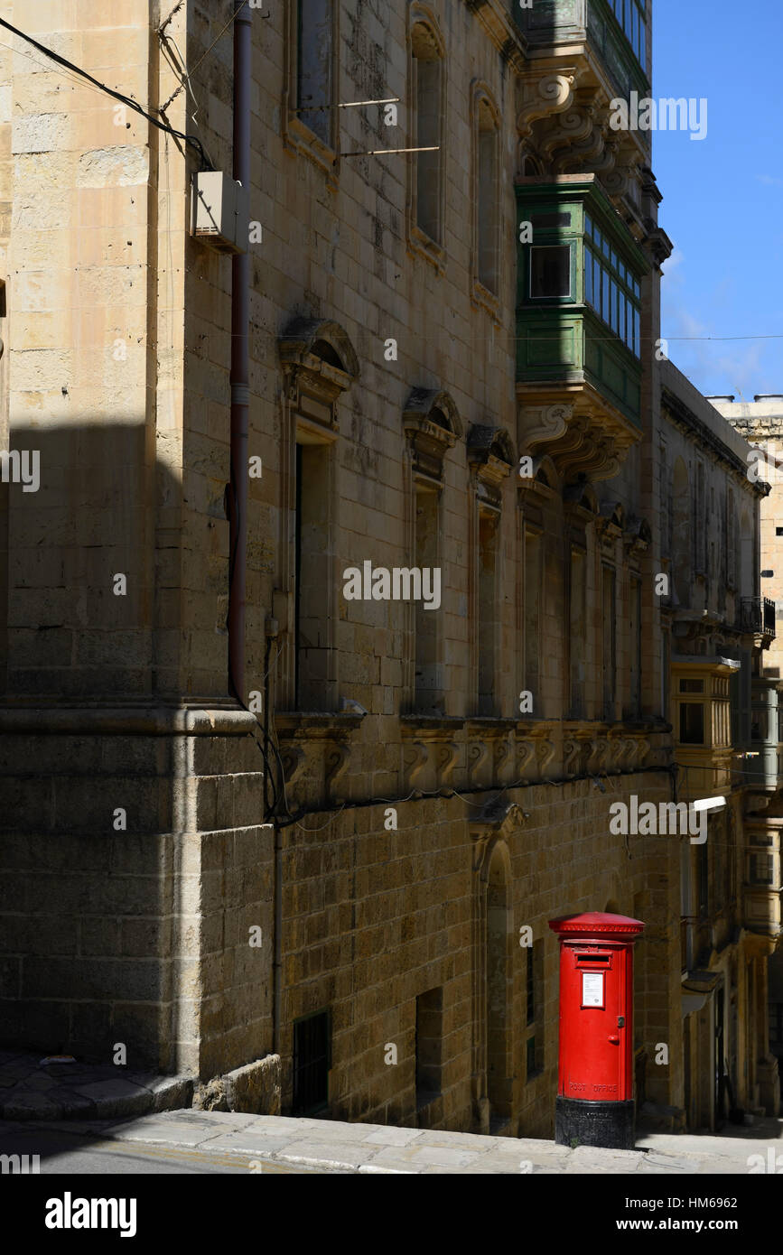 red letter box Valletta Malta traditional pillar style english british
