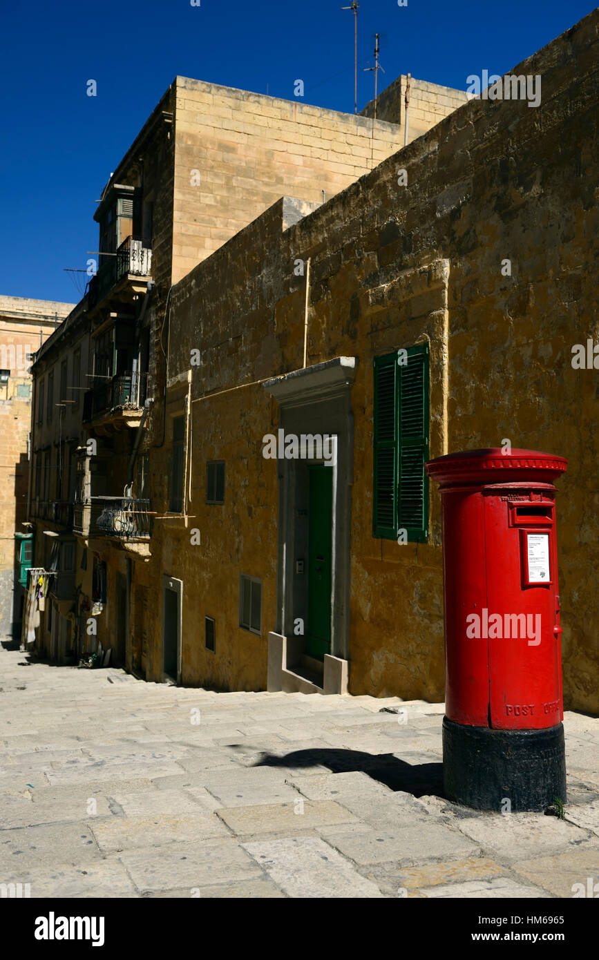 red letter box Valletta Malta traditional pillar style english british