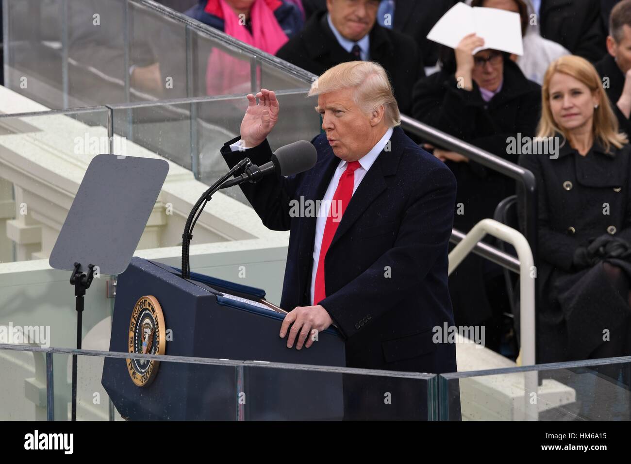 President Donald Trump delivers his Inaugural address after being sworn ...