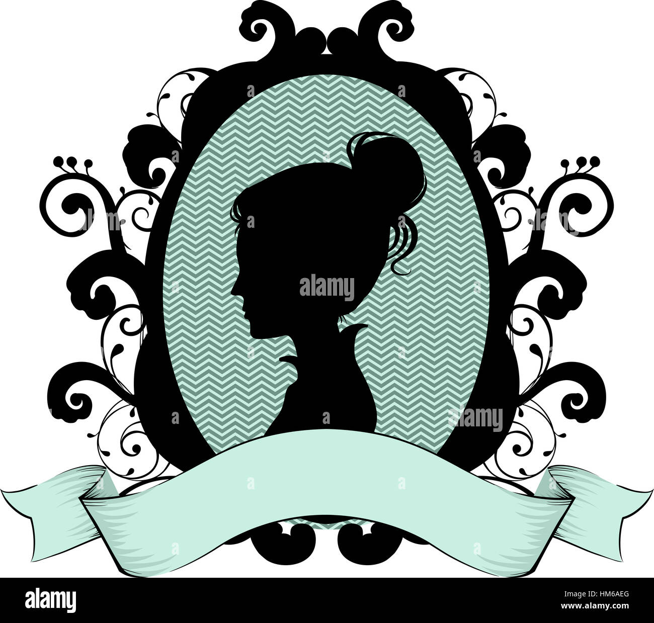 victorian woman silhouette reading