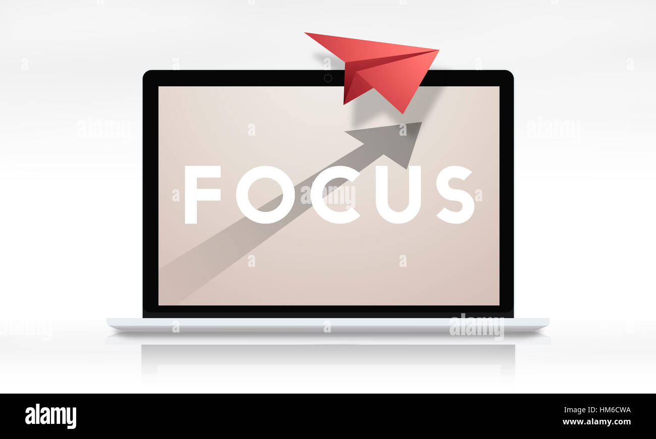 Focus Paper Airplane Concentration Goals Target Concept Stock Photo