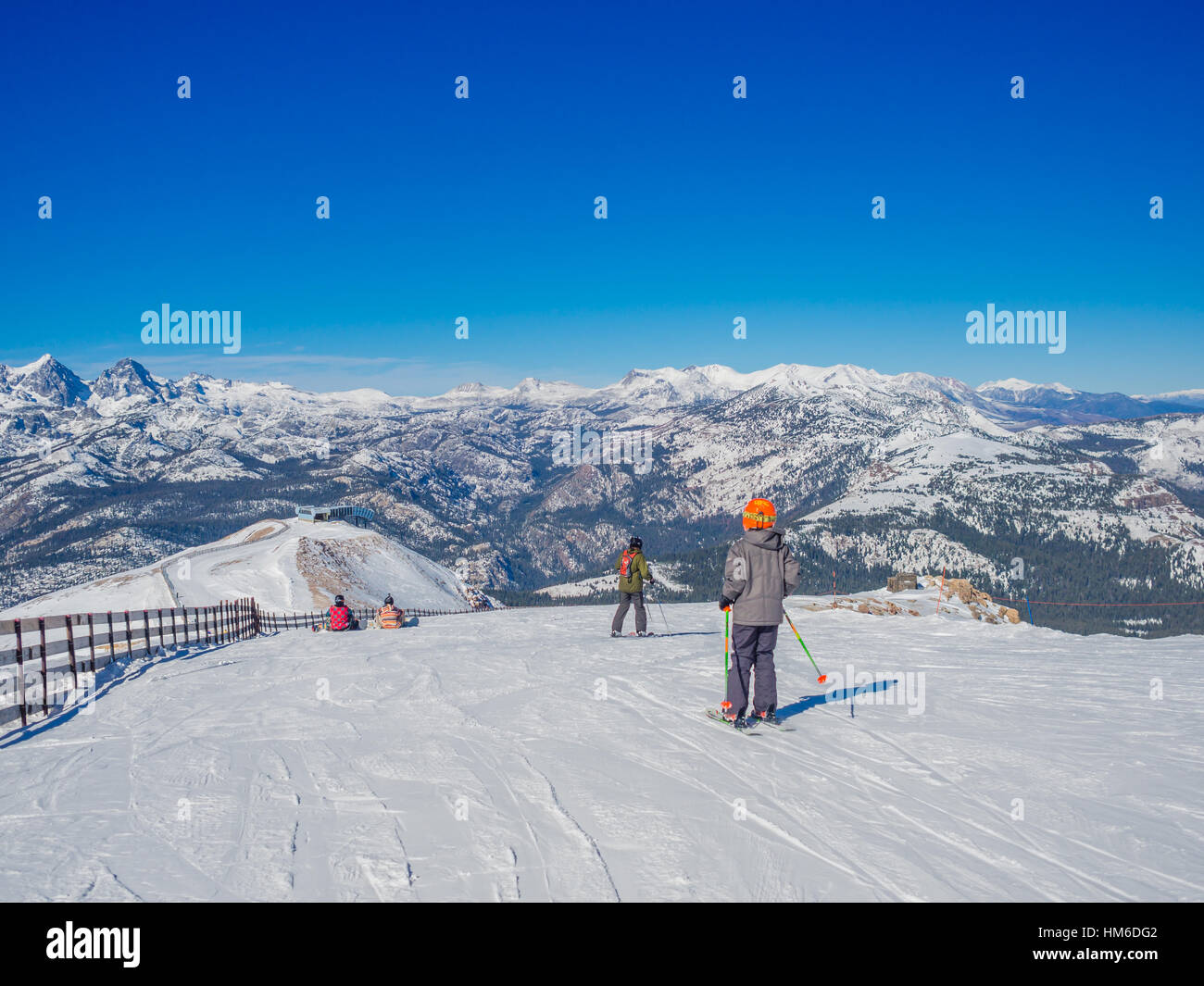 MAMMOTH LAKES, CA - November 8  2015, Beautiful day at Mammoth Mountain Ski Area in the eastern Sierra Nevada mountains of California Stock Photo