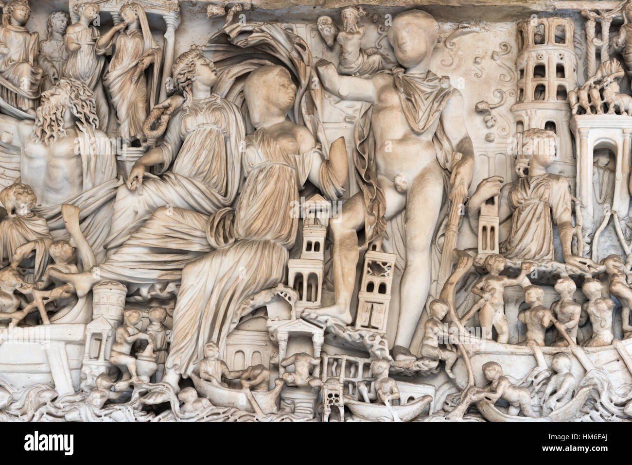 Old Roman Relief, Rome - Italy Stock Photo