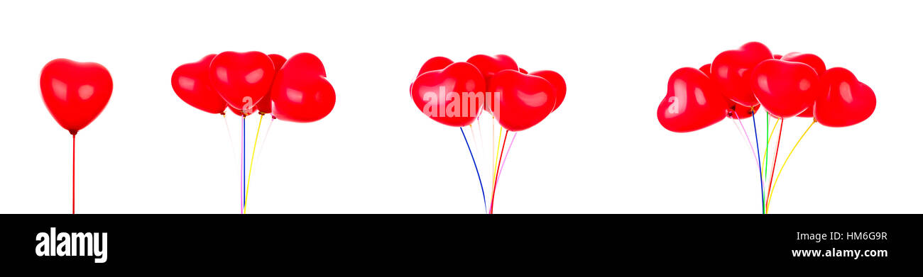 Red heart balloon isolated on white background Stock Photo - Alamy
