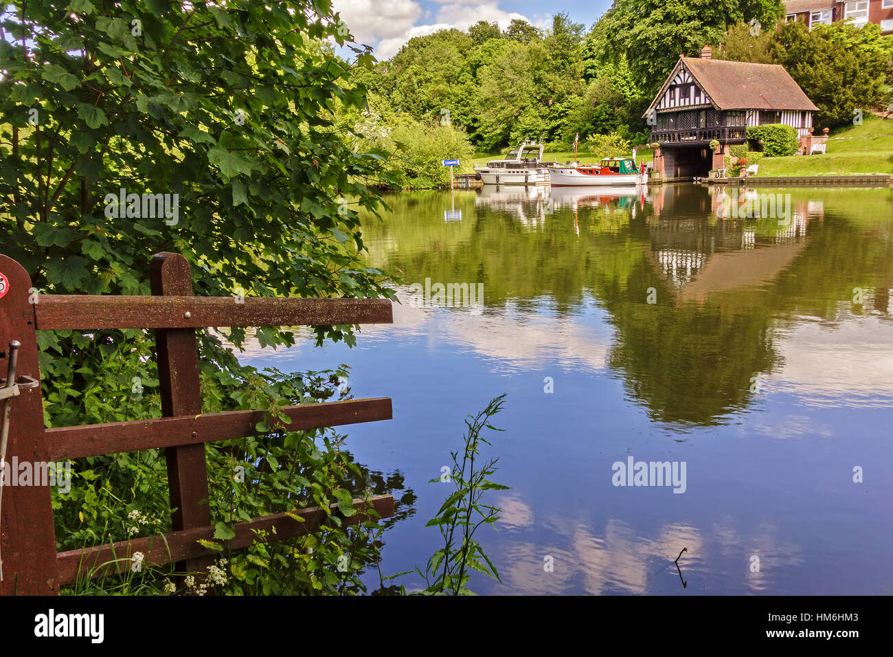 Boathouse Goring On Thames UK Stock Photo Alamy