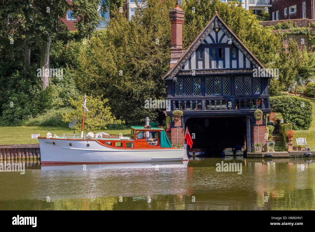Boathouse Goring On Thames UK Stock Photo
