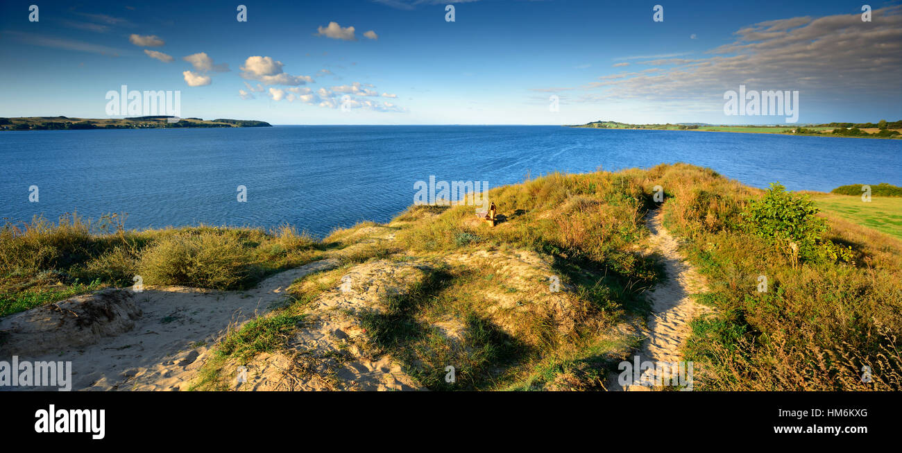 Germany, Mecklenburg-Vorpommern, RÃ¼gen Island, Biosphere Reserve Southeast RÃ¼gen, MÃ¶nchgut Peninsula, coastal landscape, steep coast, morning light Stock Photo