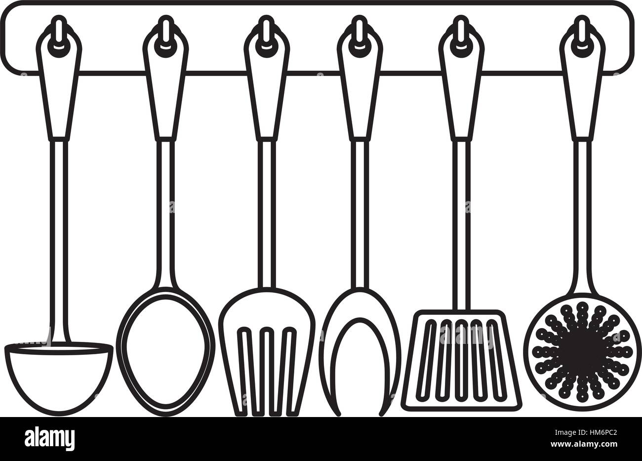 figure rack utensils kitchen icon design, vector illustration Stock ...