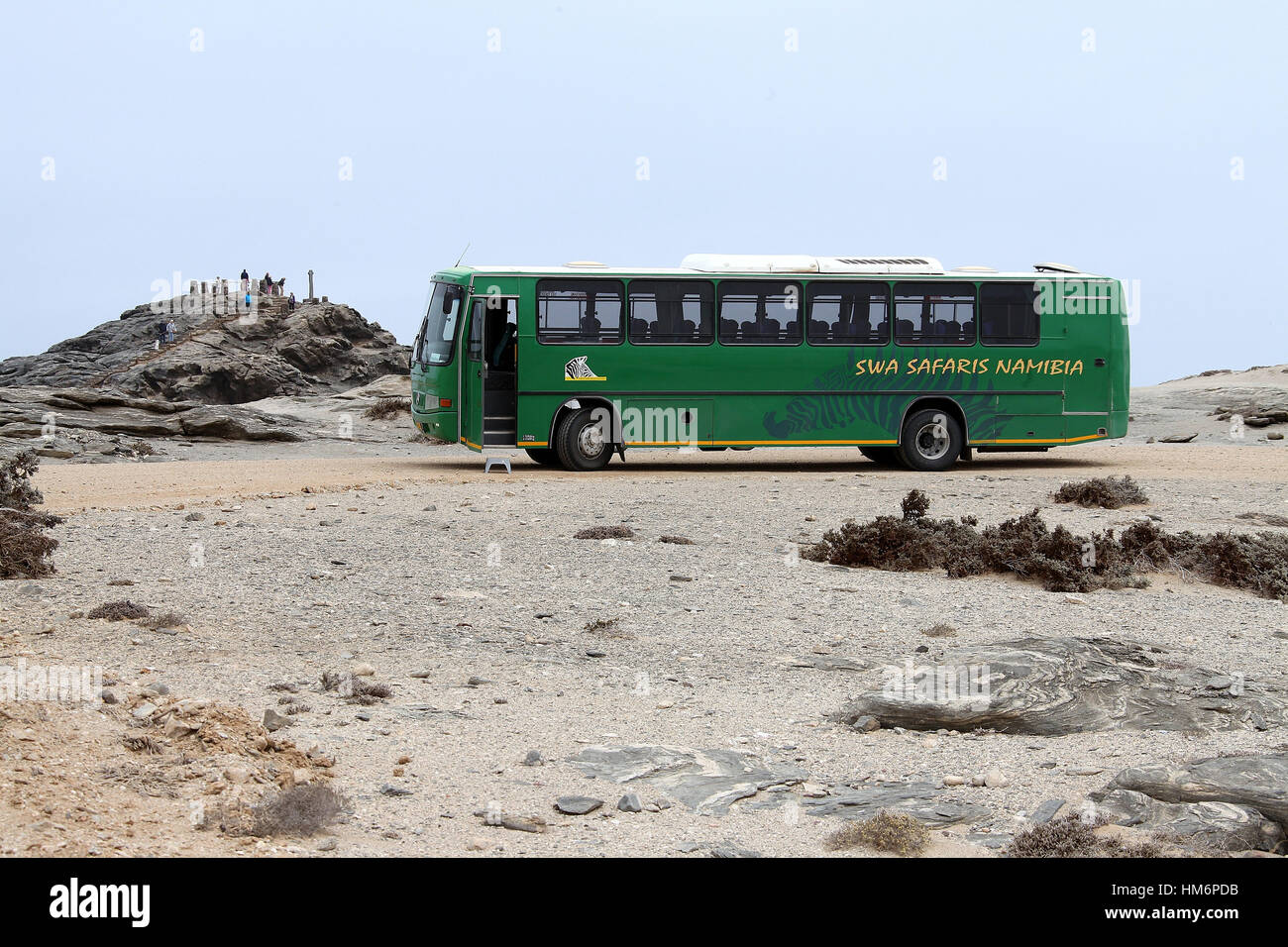 Tourists at Diaz Point in Luderitz Stock Photo