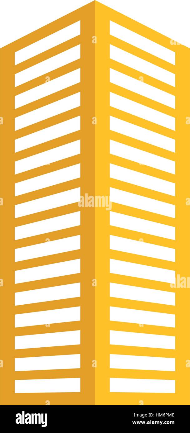 yellow building line sticker image icon, vector illustration Stock ...
