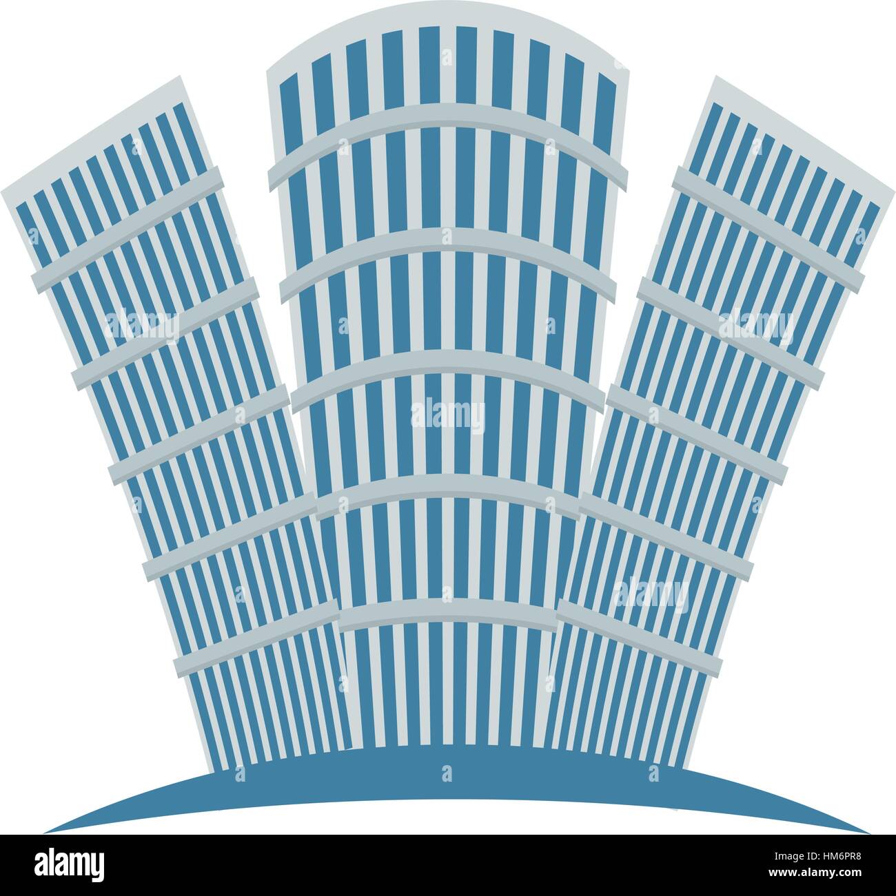 Blue buildings line sticker design icon, vector illustration Stock ...