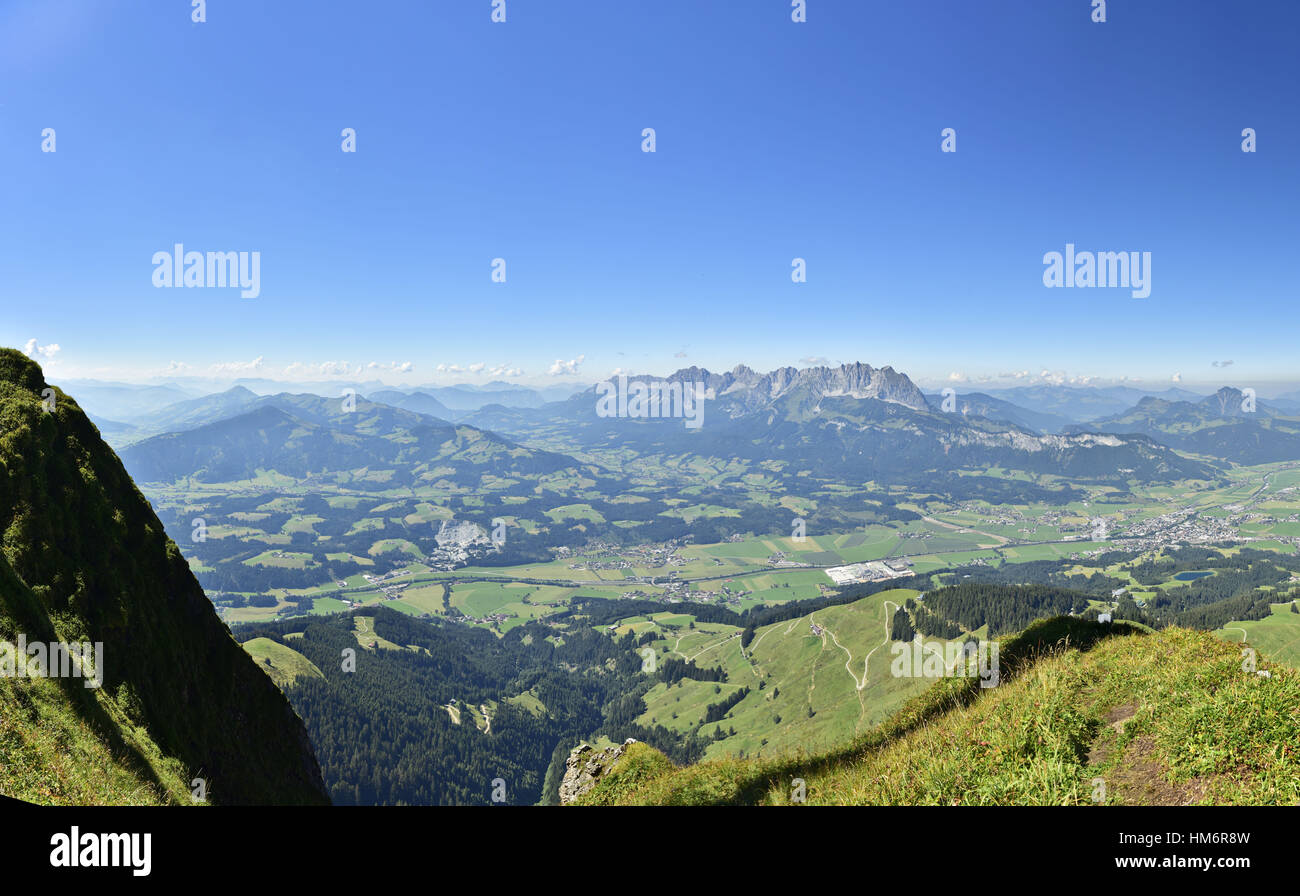 View to Wilder Kaiser from Kitzbüheler Horn (mountains) Stock Photo