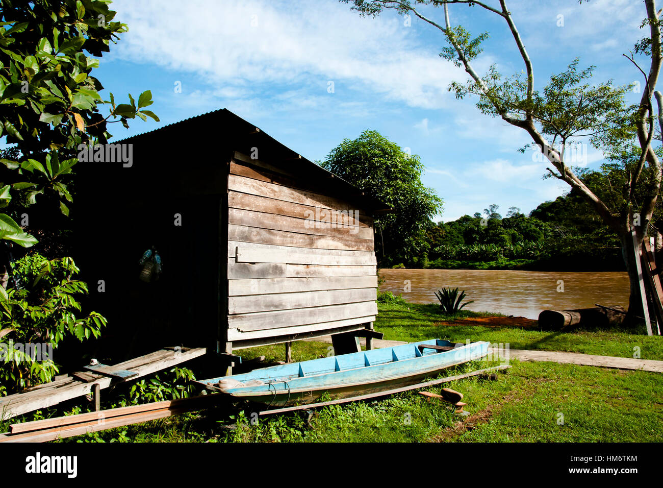 Fishing Village - Mulu National Park - Borneo Stock Photo