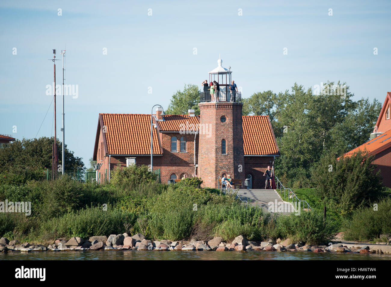 The Lighthouse of Cape Vente, Nemunas Delta, Lithuania Stock Photo