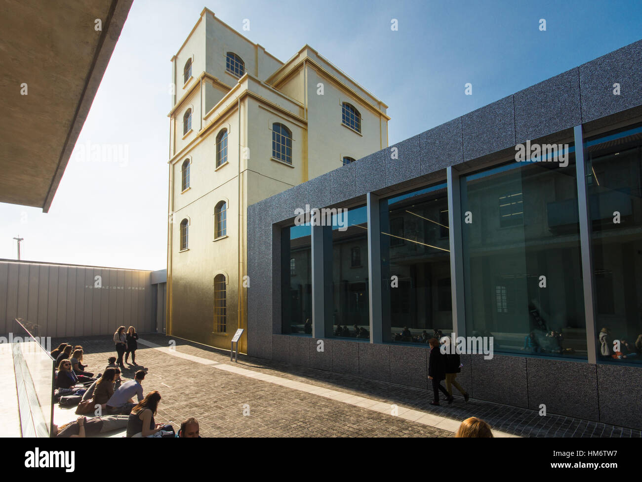 Fondazione Prada contemporary art museum Milano designed by Rem Koolhaas  exterior view Stock Photo - Alamy