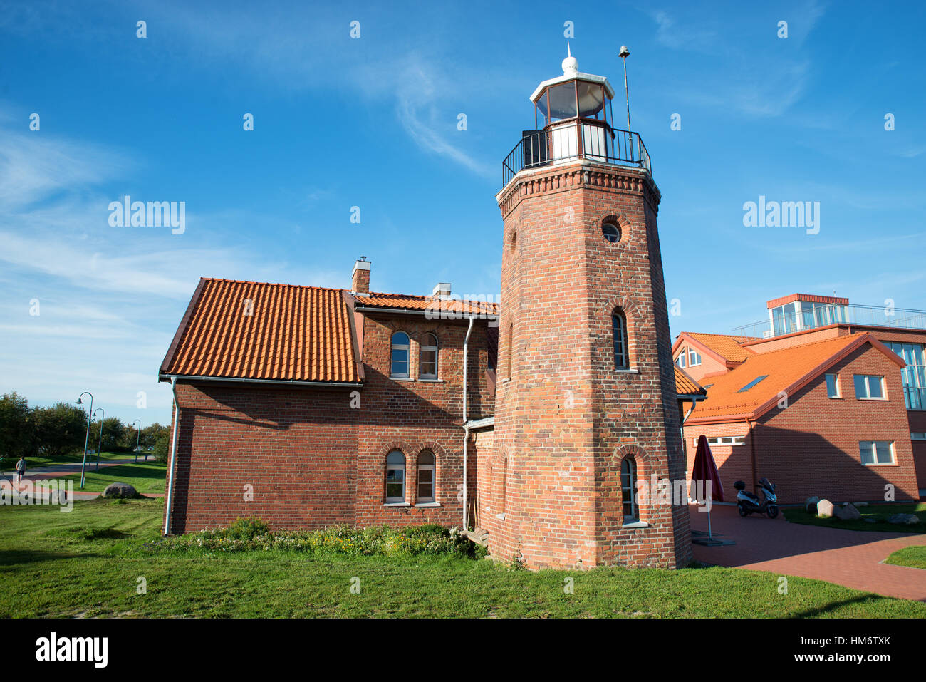 The Lighthouse of Cape Vente, Nemunas Delta, Lithuania Stock Photo