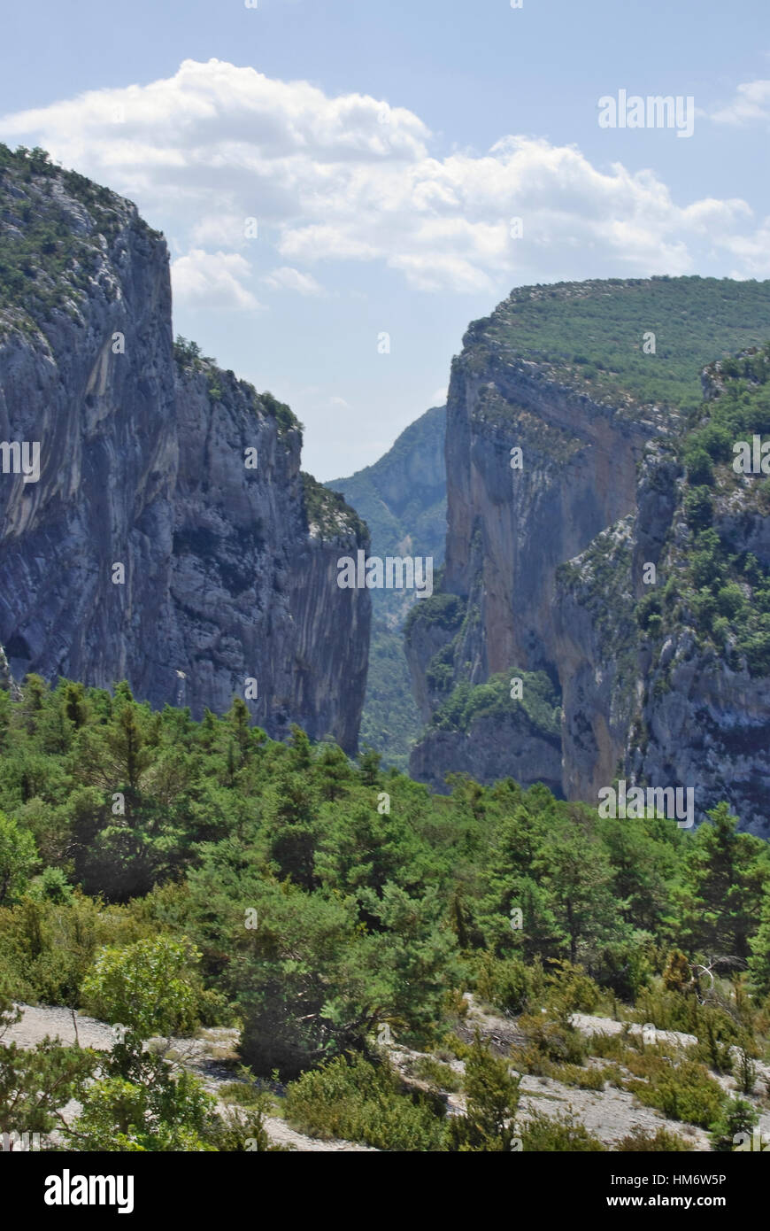 View of the deep Gorges du Verdon, one of the greatest canyon in Europe, located in Provence Stock Photo