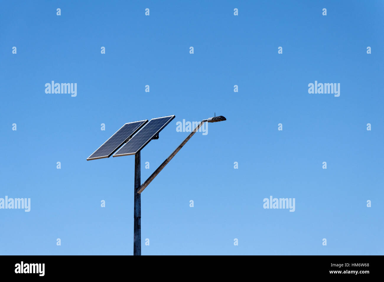 Solar power street lights Stock Photo Alamy