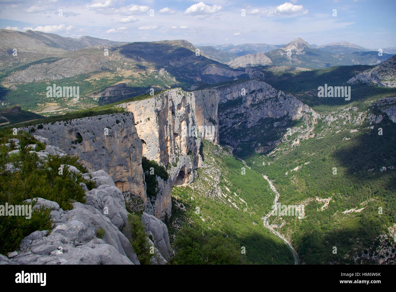 View of the deep Gorges du Verdon, one of the greatest canyon in Europe, located in Provence Stock Photo