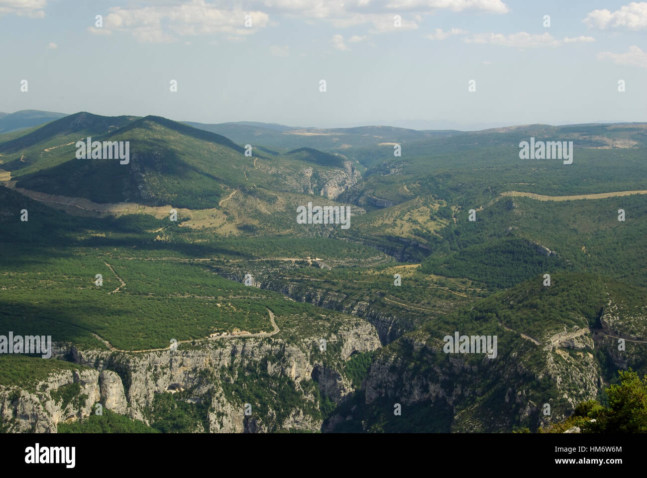 View of the deep Gorges du Verdon, one of the greatest canyon in Europe, located in Provence Stock Photo