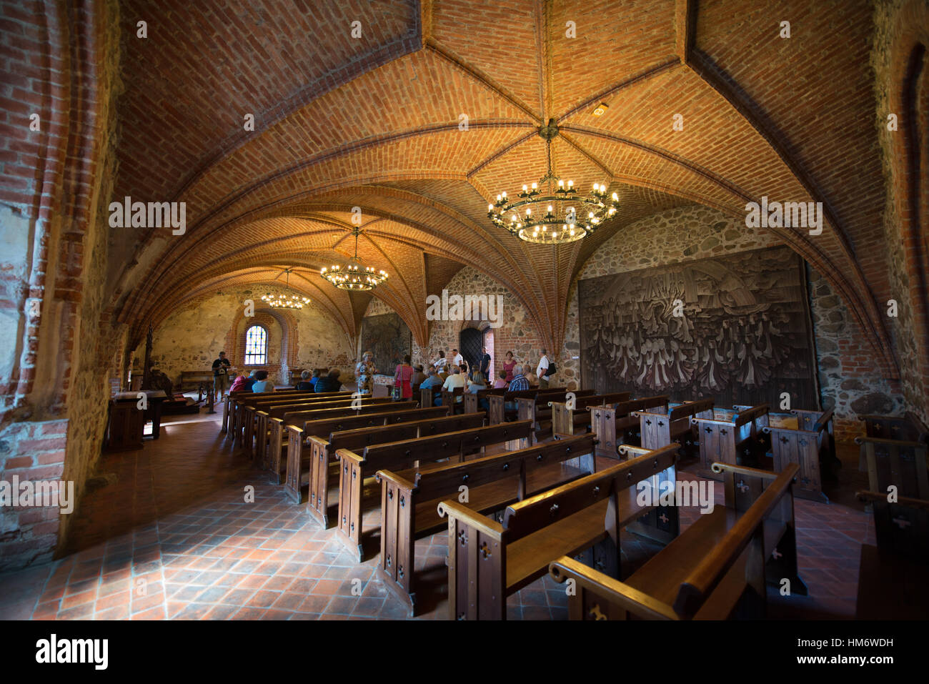 Brick Vaulted Ceilings Of Trakai Castle Trakai Lithuania Stock