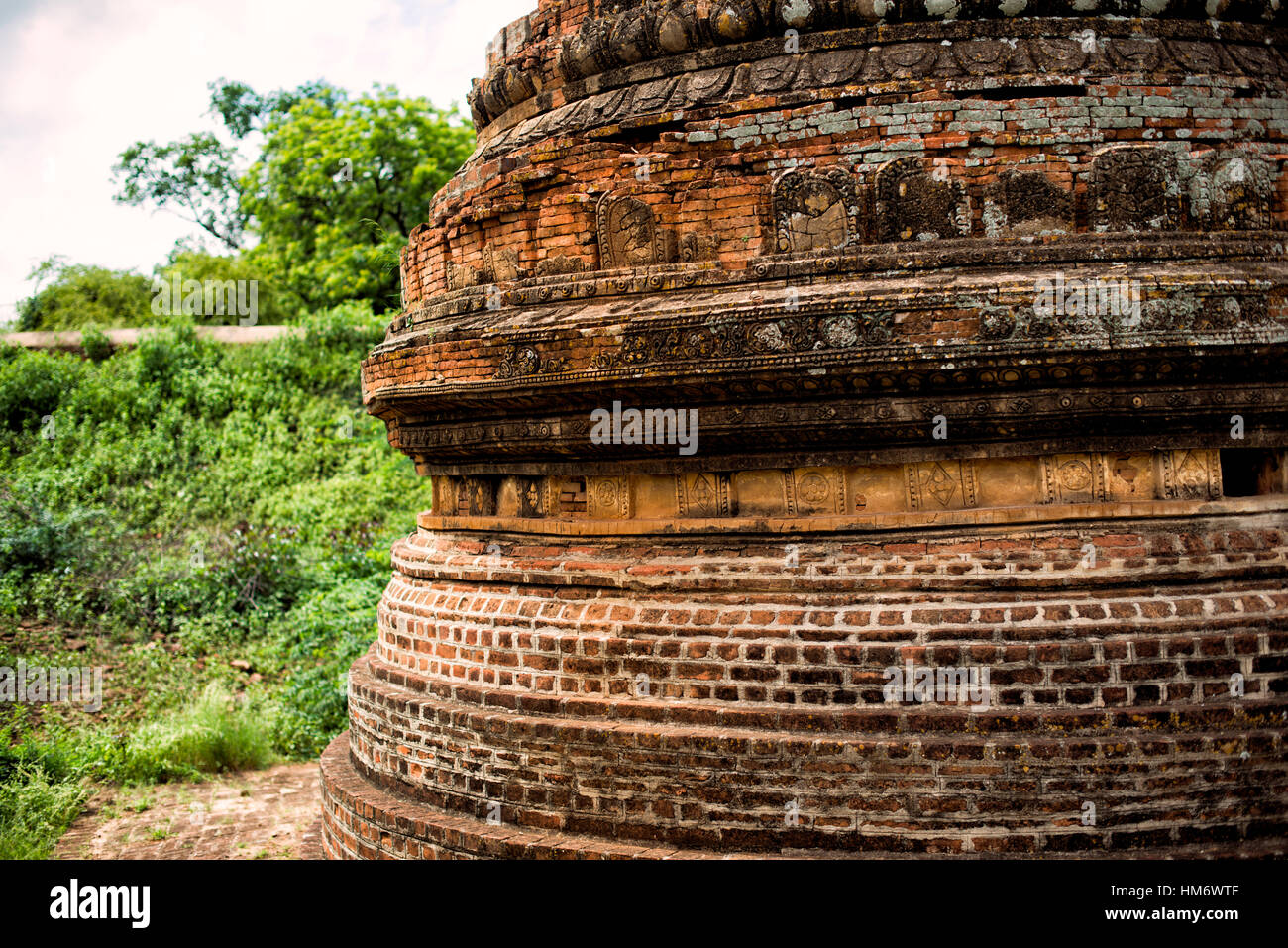 BAGAN, Myanmar - A cluster of small pagodas and stupas in the eastern part of the Bagan Archaeological Zone near Lemyethna Pagoda. Stock Photo