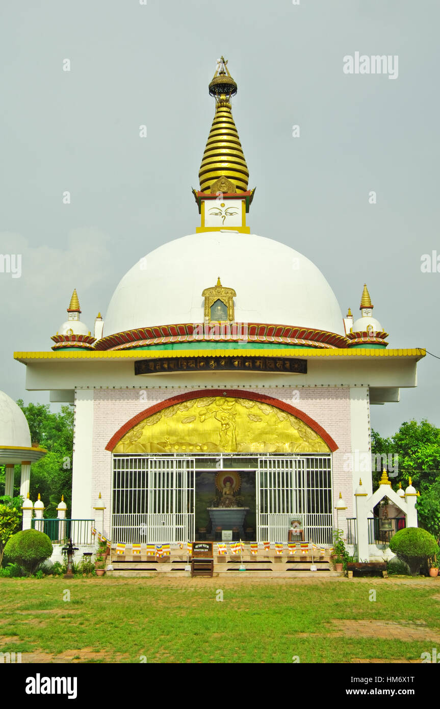 LUMBINI,NP - CIRCA AUGUST, 2012 - Buddhist temple in Lumbini. Lumbini is known to be the birth place of Siddharta, and here many buddhist temples are  Stock Photo